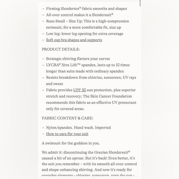 Land's End One piece Swimsuit Grecian slendersuit runs small size up wine Var - Picture 7 of 8